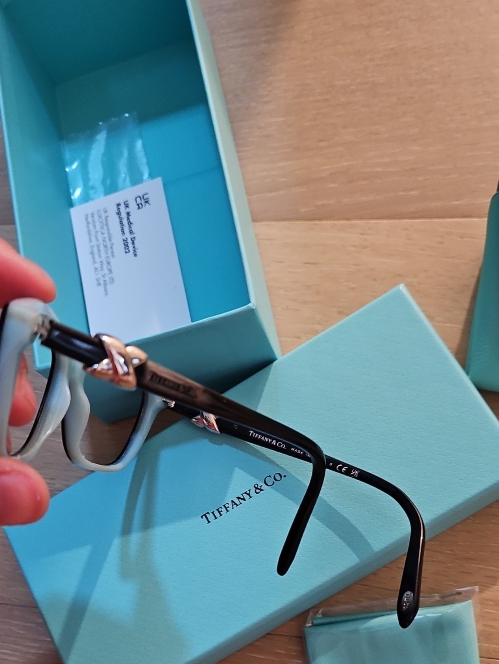 Tiffany & Co. Black Cat-Eye Glasses with Signature Tiffany Blue Case - Picture 6 of 9